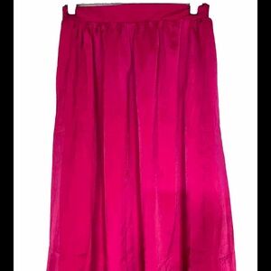 Milk & Honey Women’s size Small Hot Pink Maxi Pleated Skirt Elastic Waist, wais